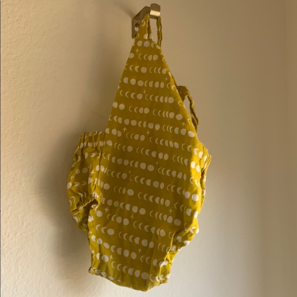 Handmade moon cycle mustard romper